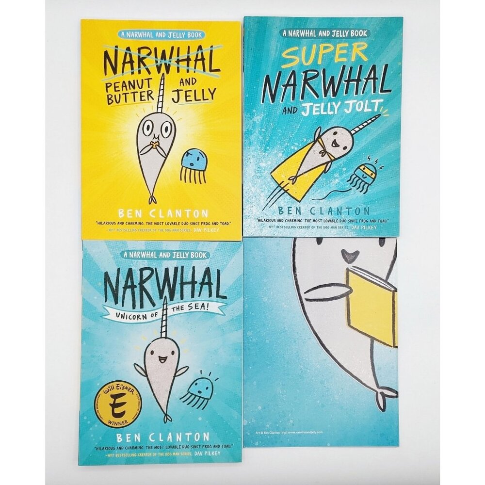 Narwhal and Jelly Box Set: Books 1-3 by Ben Clanton (Paperback 2016) with Poster